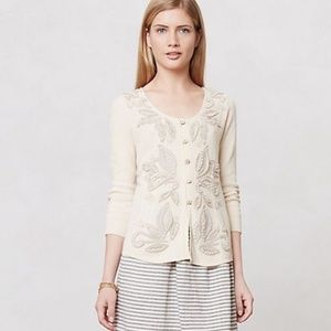 ANTHROPOLOGIE ardennes appliqué cardigan